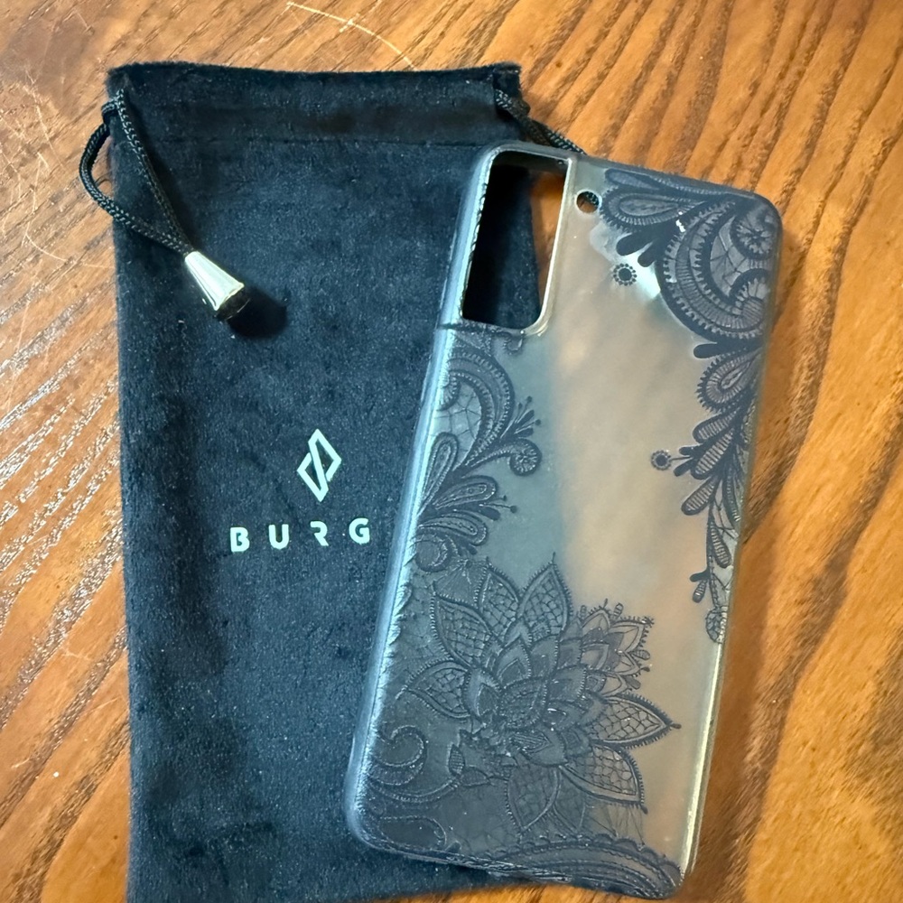 Black Slim Floral Phone Case